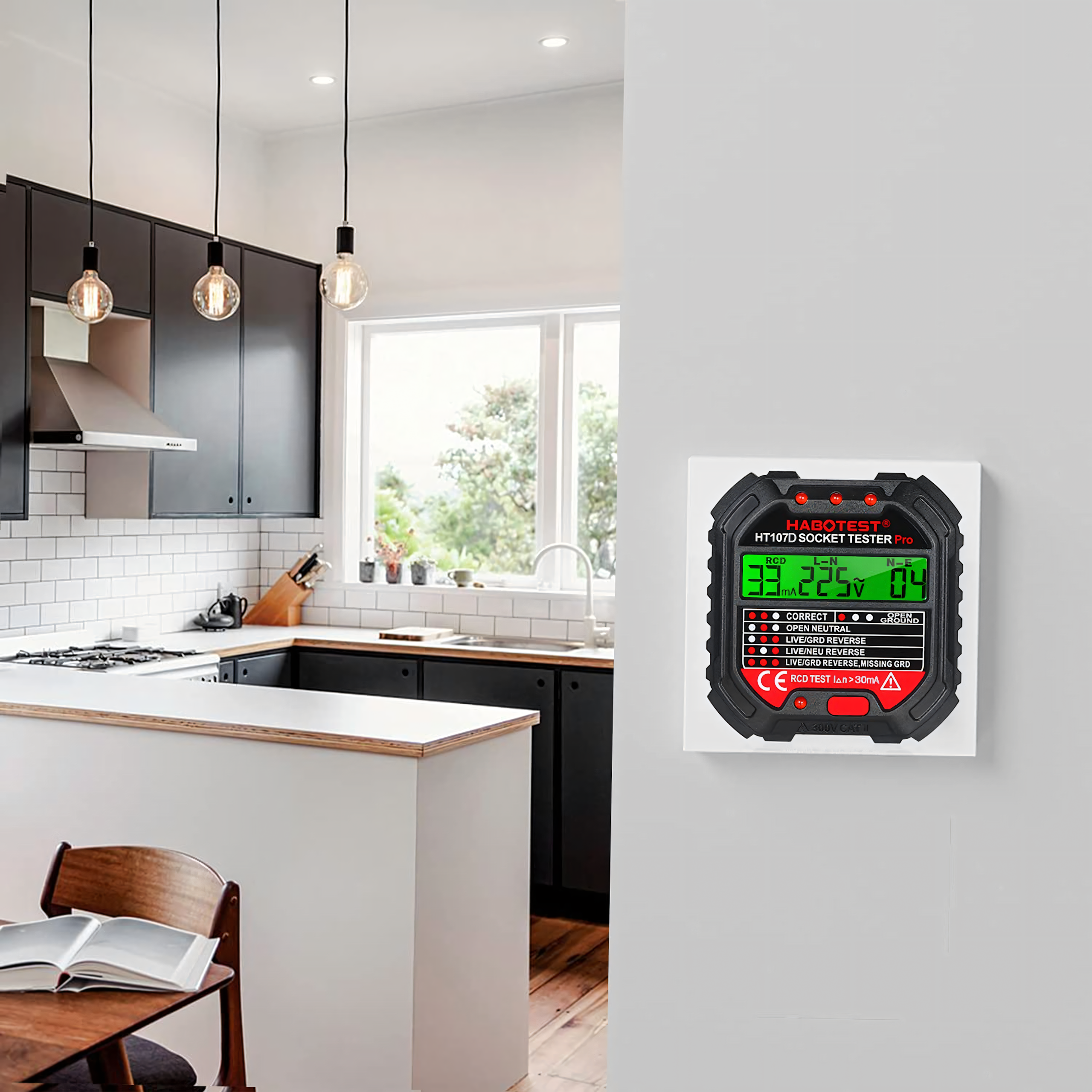 Tester Napięcia Gniazd Sieciowych Elektrycznych Gniazdek Kontaktów LCD RCD - obrazek 6