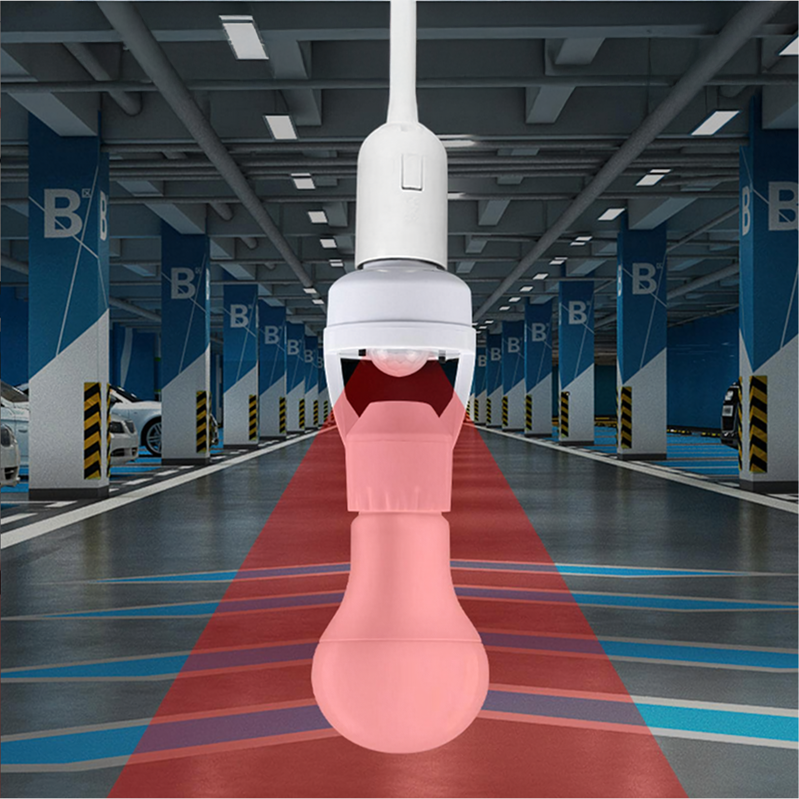 Oprawka Gniazdo Żarówki z Czujnikiem Ruchu 360° Gwint E27 60W Sensor Oprawa - obrazek 5