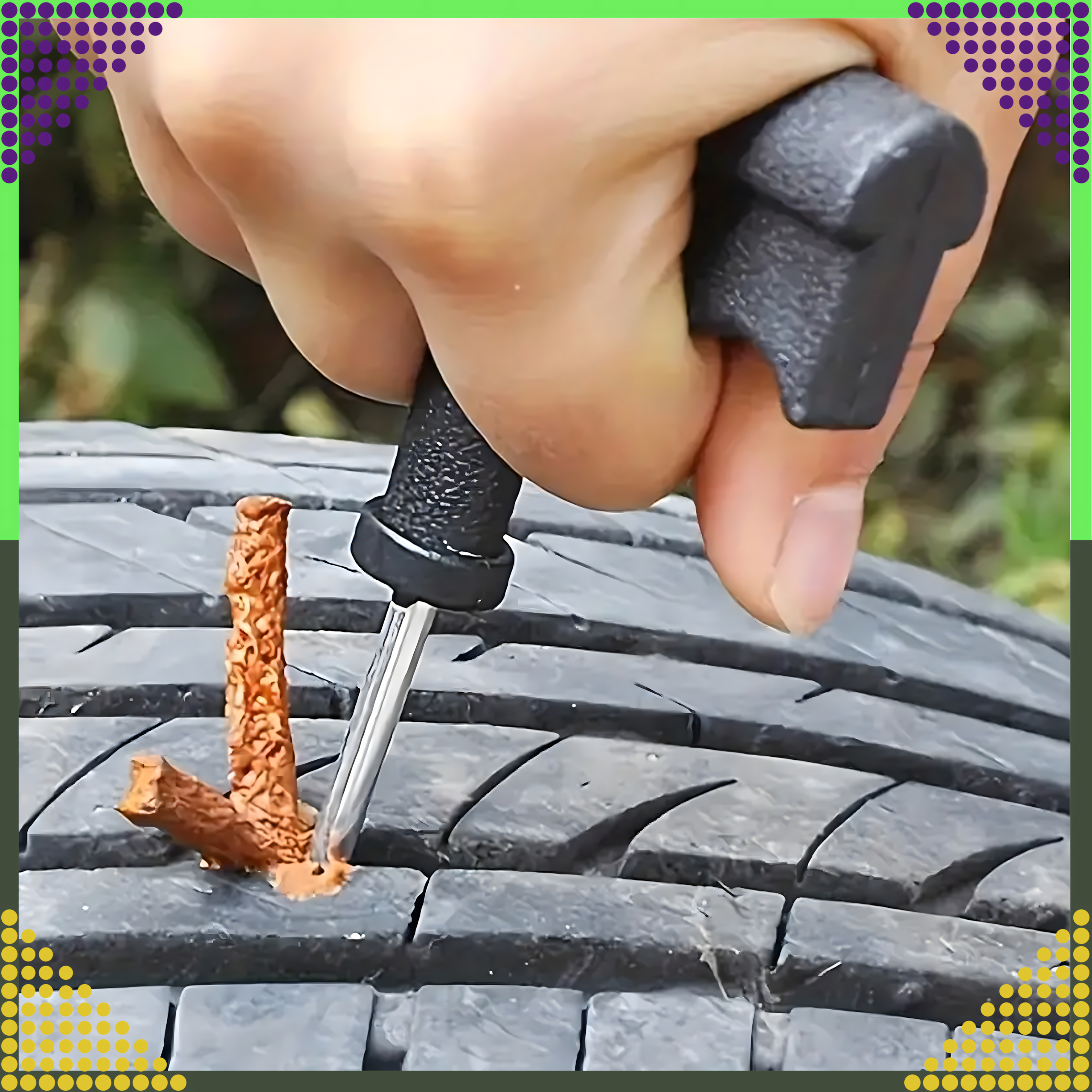 Zestaw Naprawczy do Opon Bezdętkowych Wiertło Szydło Klej 25 x Sznurki - obrazek 3