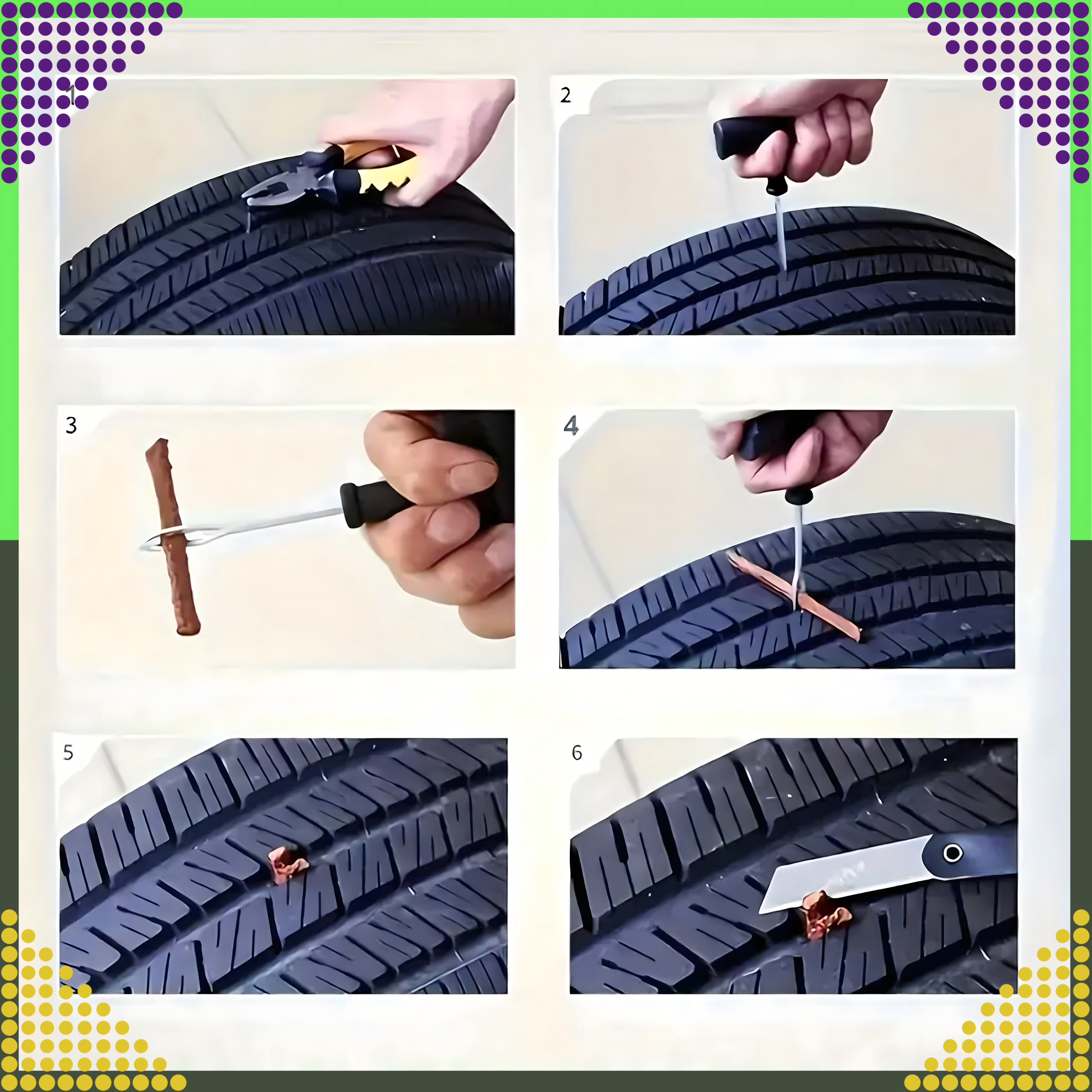 Zestaw Naprawczy do Opon Bezdętkowych Wiertło Szydło Klej 25 x Sznurki - obrazek 4