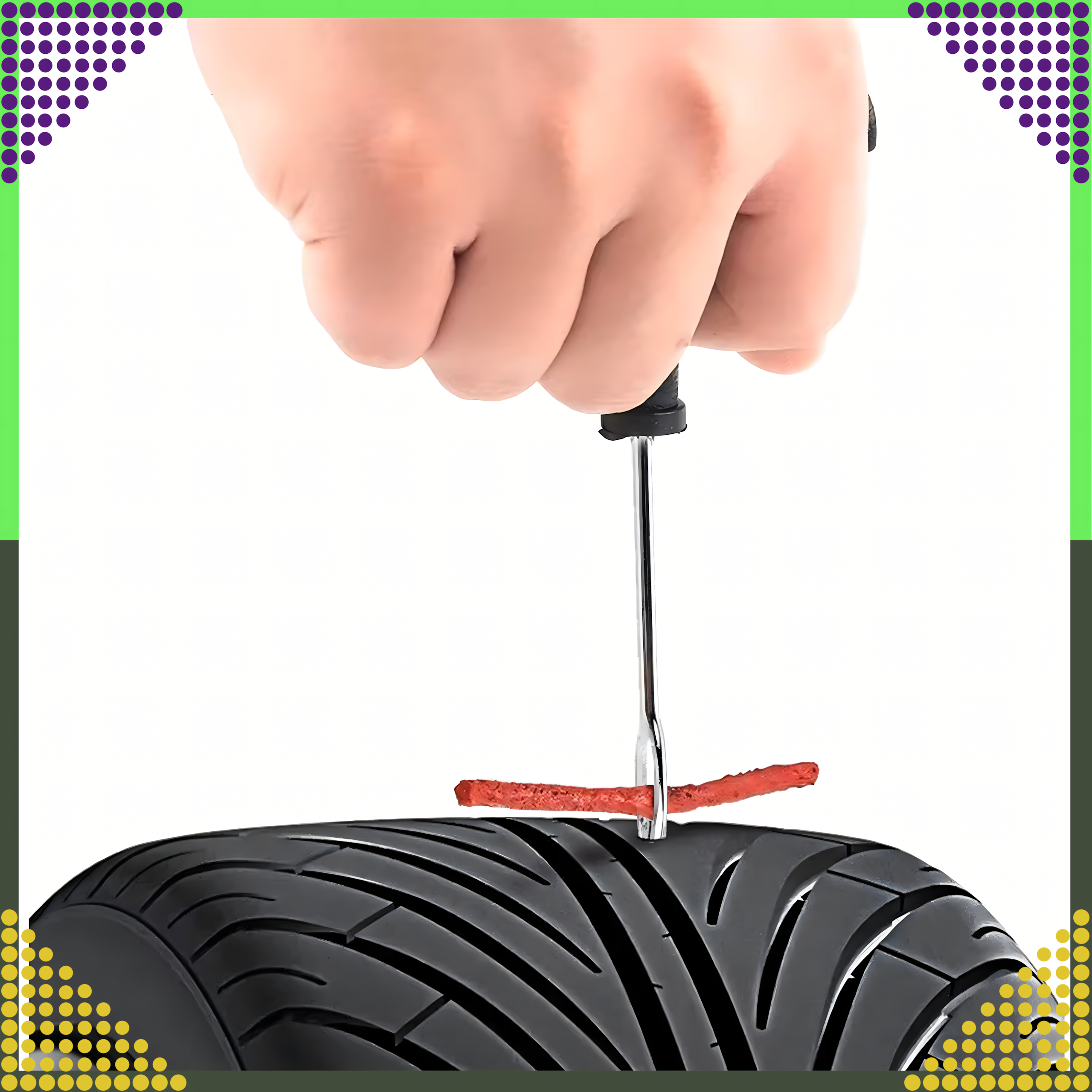 Zestaw Naprawczy do Opon Bezdętkowych Wiertło Szydło Klej 25 x Sznurki - obrazek 7