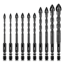 Zestaw Uniwersalnych Wierteł do Kamienia Szkła Płytek Drewna 10 szt 5-12 mm