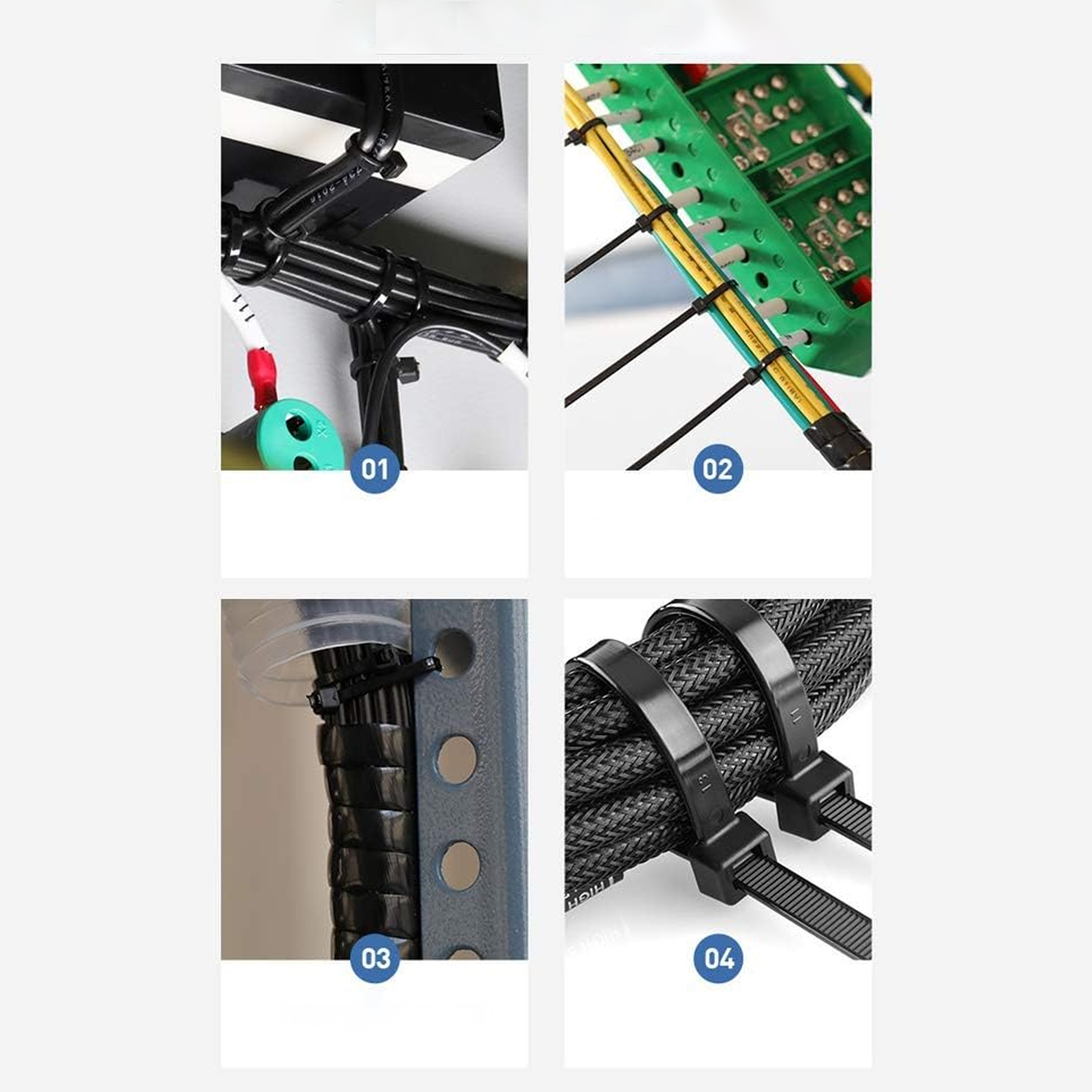 500 x OPASKI ZACISKOWE MOCNE OBEJMY TRYTYTKI TRYTKI CZARNE 2,5x100mm 100 SZT - obrazek 6
