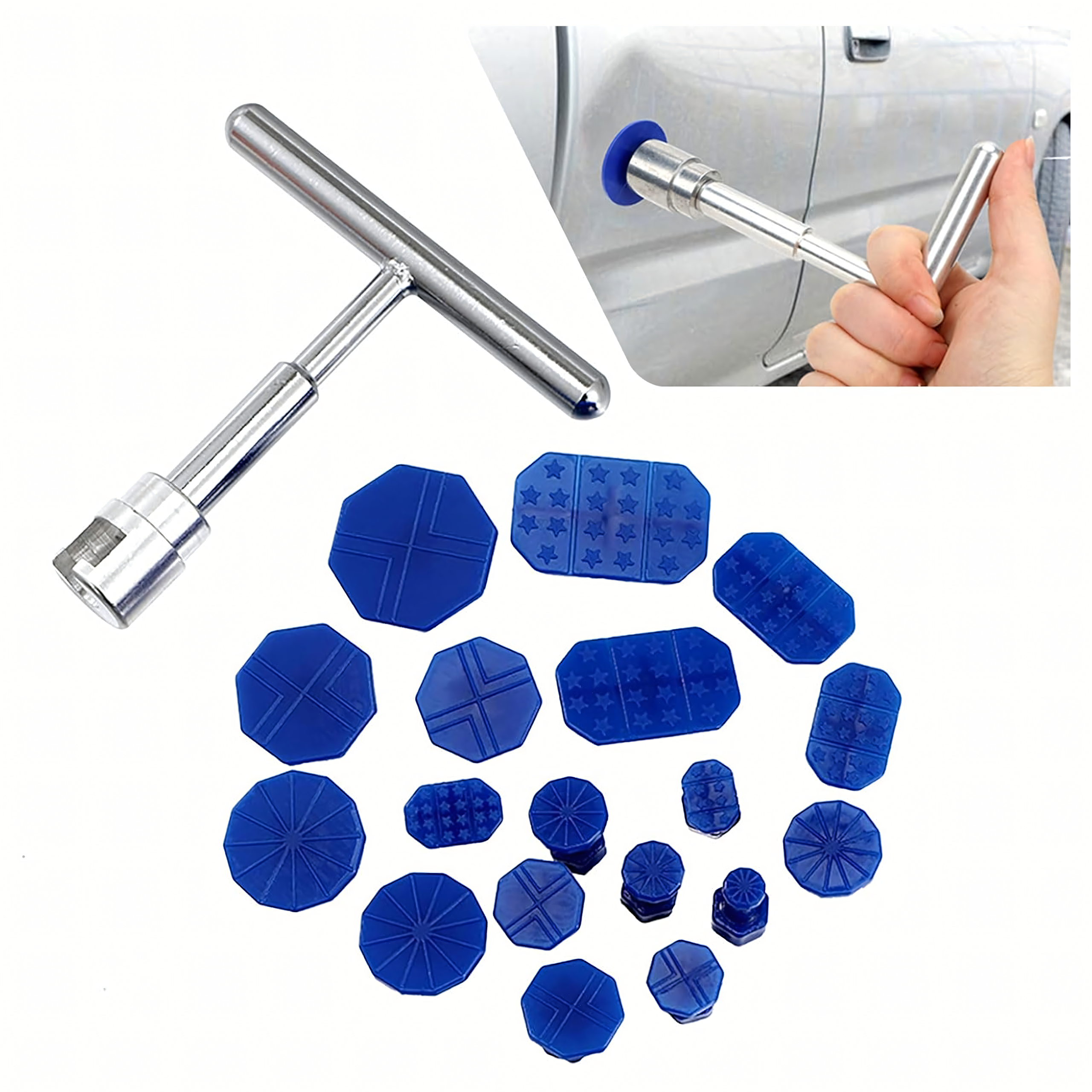 Zestaw do Usuwania Wgnięceń w Karoserii Auta Puller Młotek + 18 Grzybków