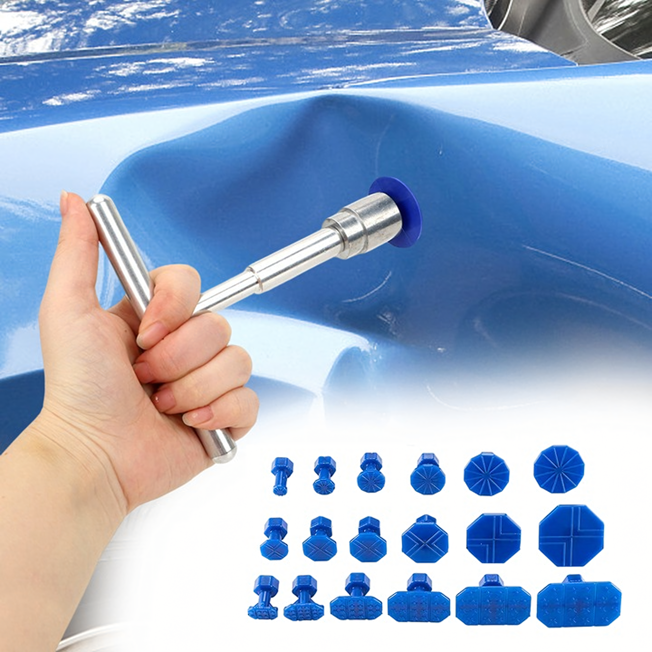 Zestaw do Usuwania Wgnięceń w Karoserii Auta Puller Młotek + 18 Grzybków - obrazek 11