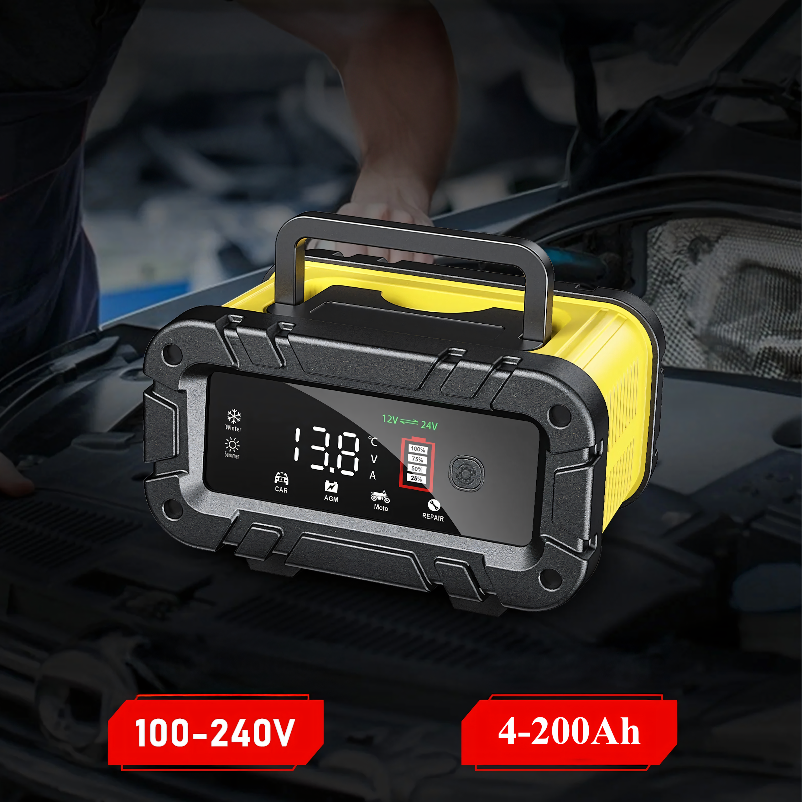 Prostownik z Boosterem do Akumulatorów 12/24V Ładowarka Mikroprocesorowa - obrazek 11