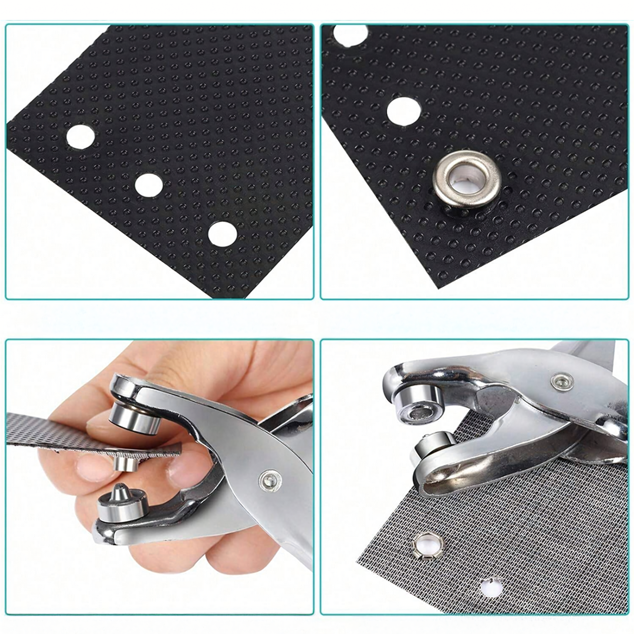 Zestaw Kaletniczy Dziurkacz Napownica Zaciskarka Szczypce Oczka 100 szt 6mm - obrazek 8