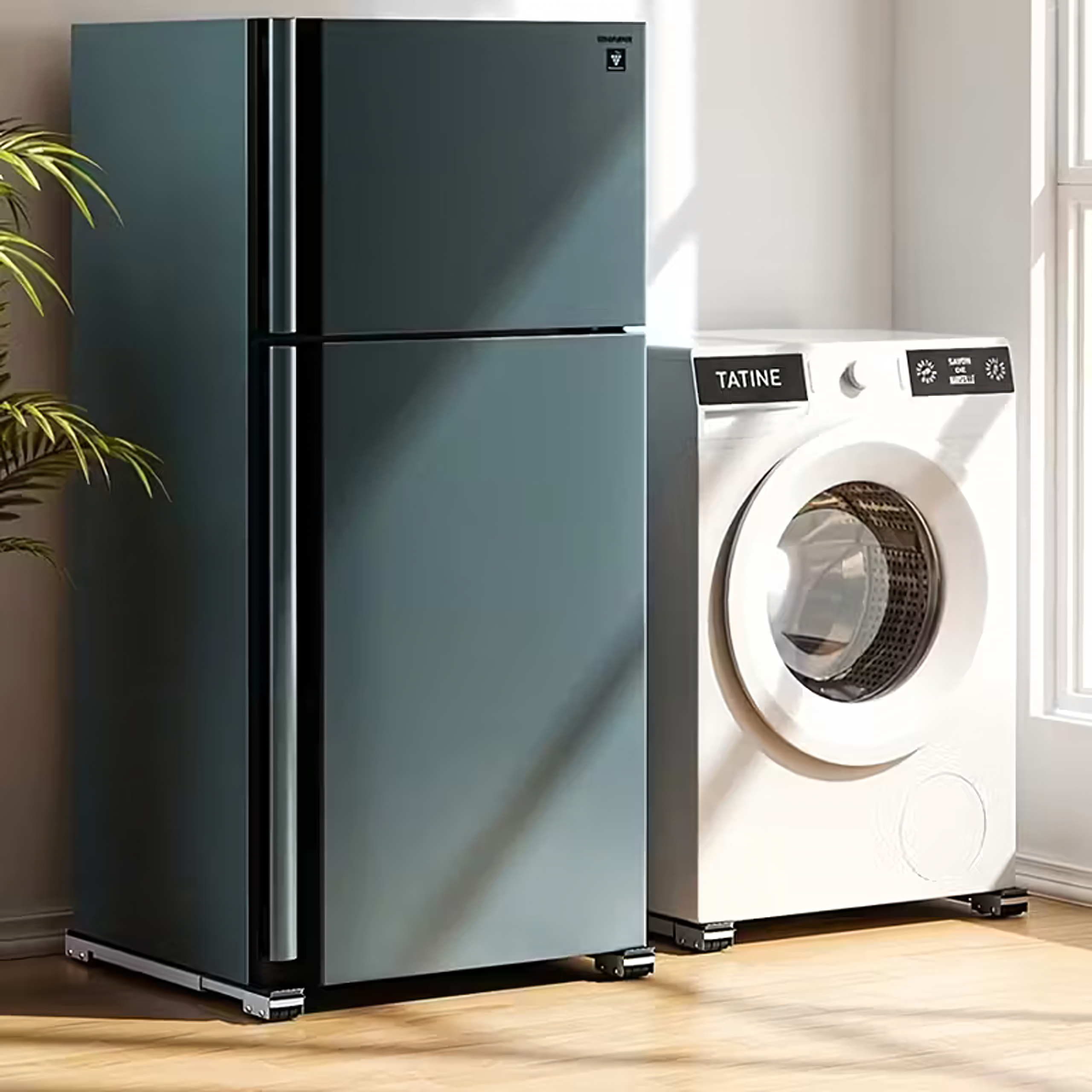 2x Rolki Wózek Transportowy Transportery Wsporniki 300kg Przenośne do Mebli - obrazek 3