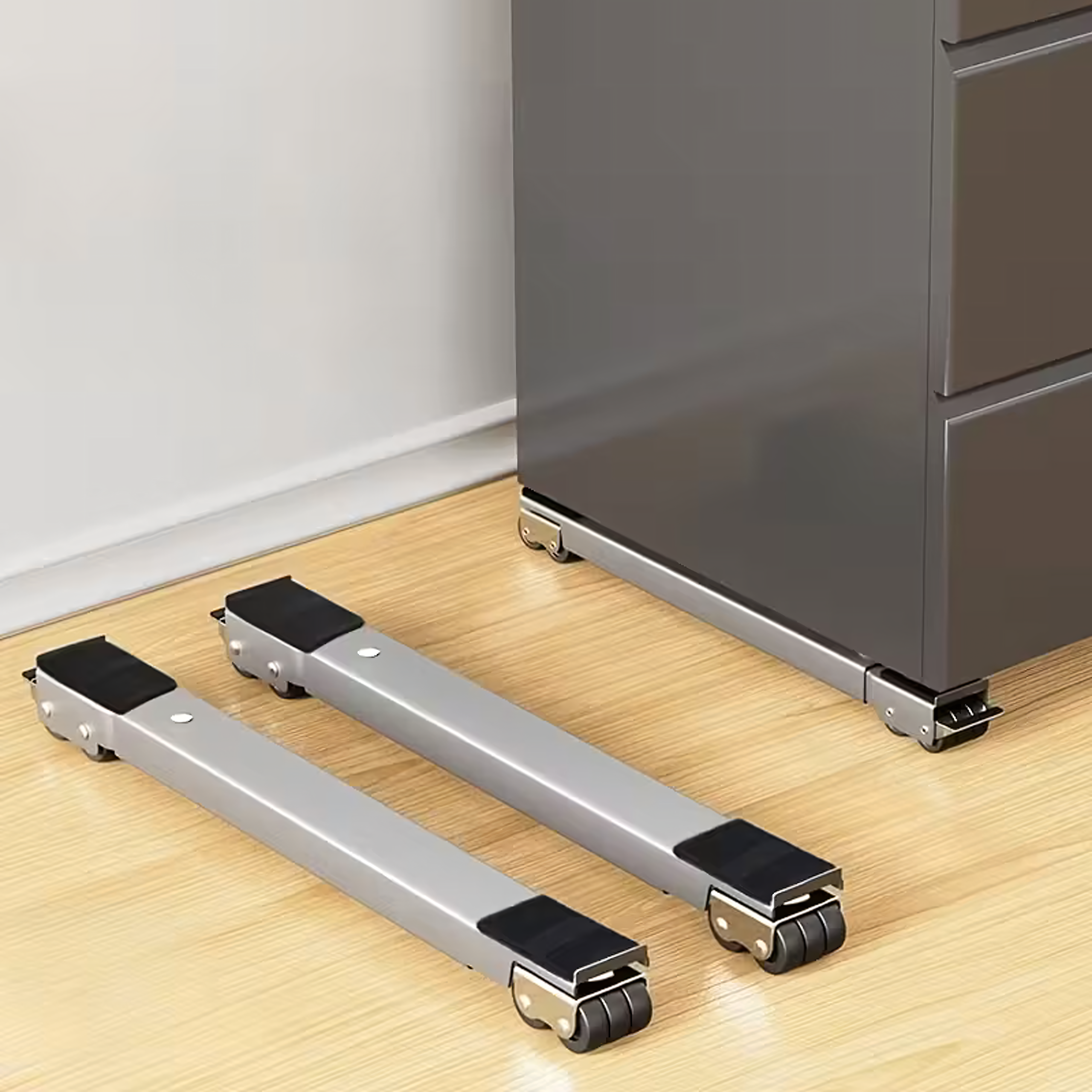 2x Rolki Wózek Transportowy Transportery Wsporniki 300kg Przenośne do Mebli - obrazek 5