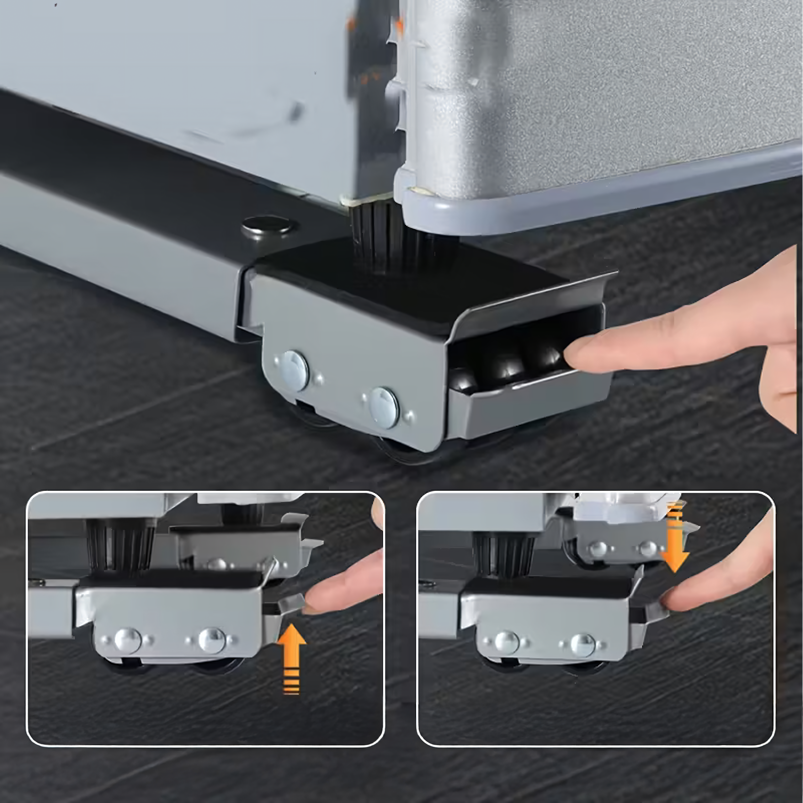 2x Rolki Wózek Transportowy Transportery Wsporniki 300kg Przenośne do Mebli - obrazek 10