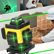 Poziomica Laserowa Laser Krzyżowy 360 Liniowy 16 Linii Zestaw Statyw 2 x Aku