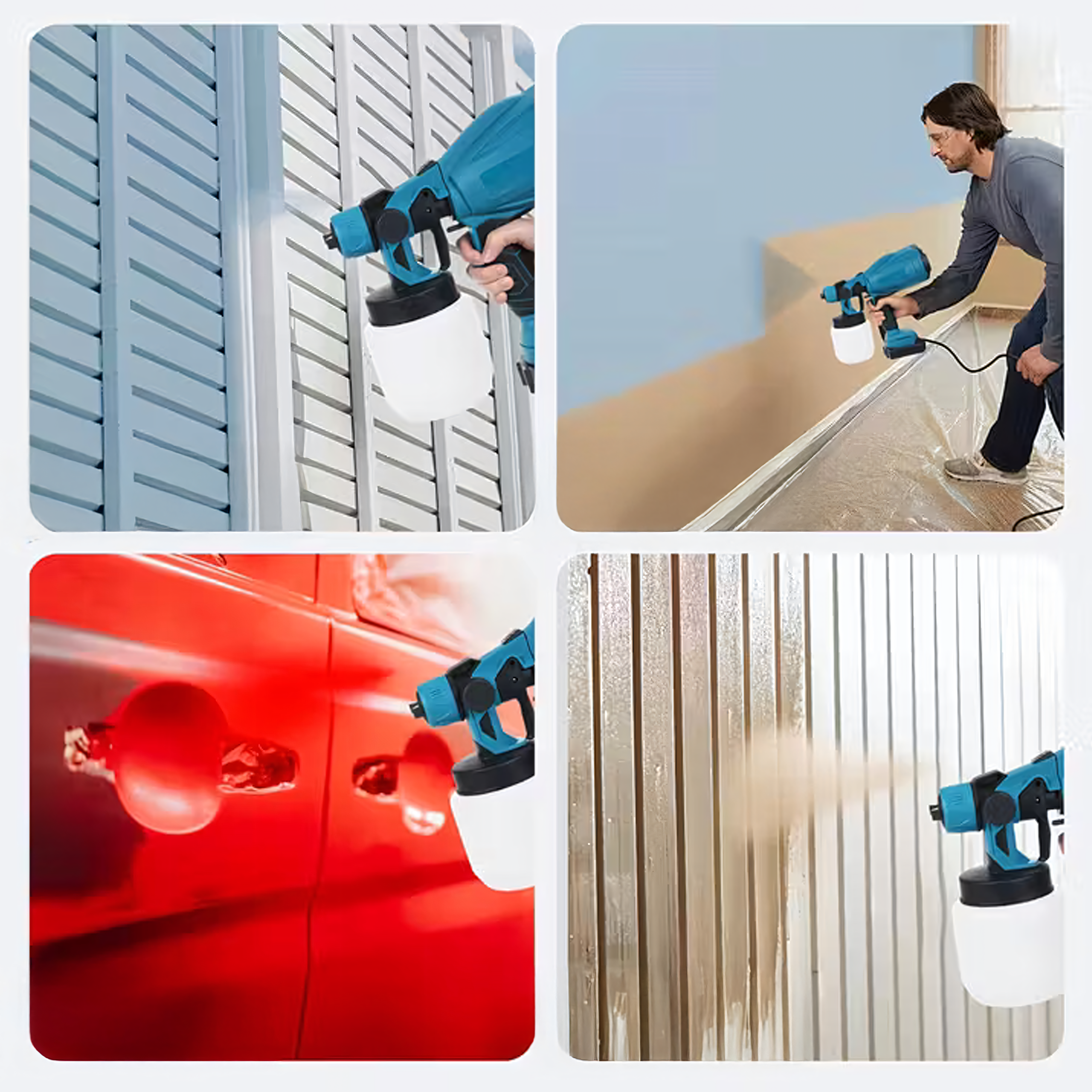 Pistolet Natryskowy Akumulatorowy do Malowania Natryskowego Farb Ścian 800ml - obrazek 6