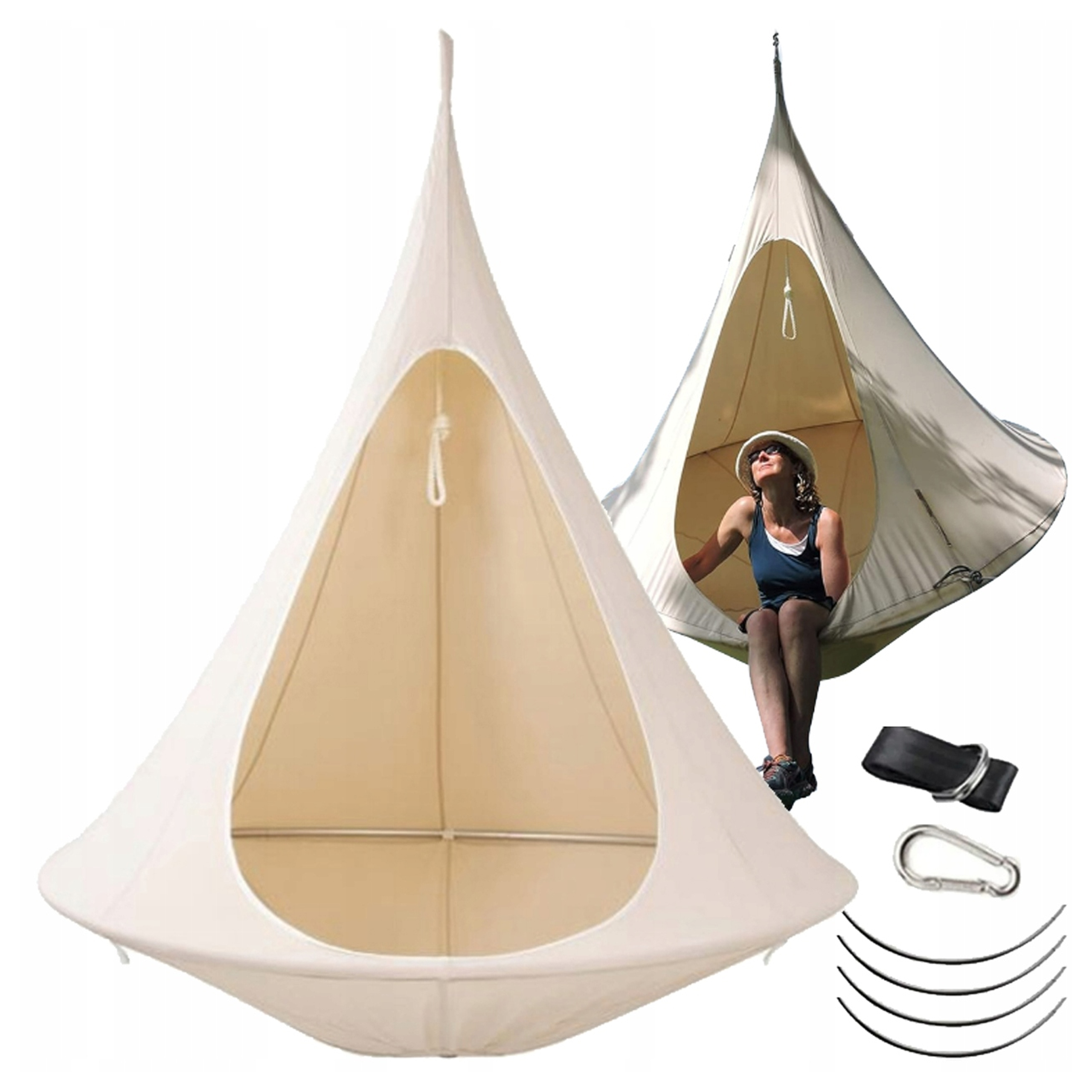 Namiot Wiszący Hamak Kokon Huśtawka Ogrodowa Fotel Bocianie Gniazdo Mocny