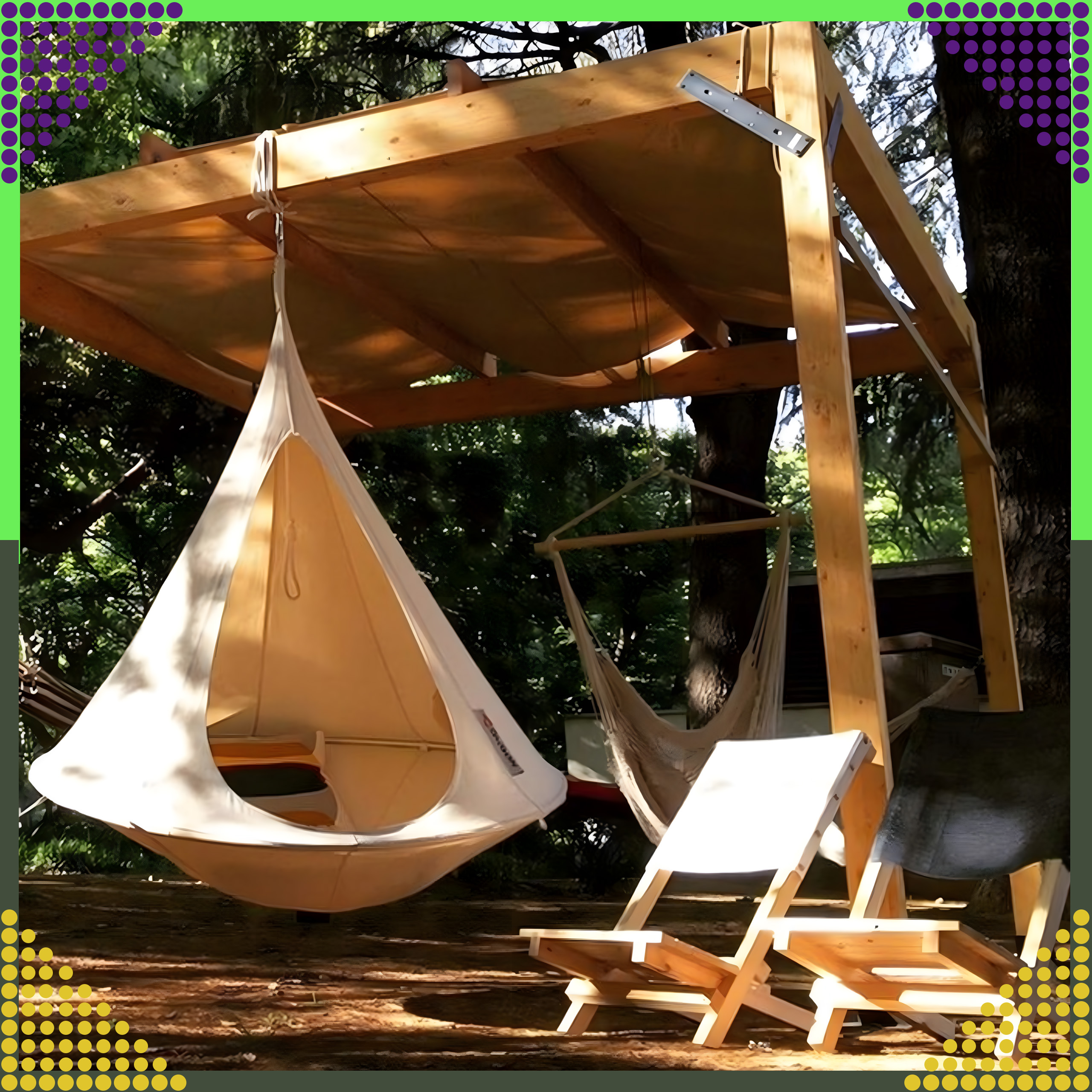 Namiot Wiszący Hamak Kokon Huśtawka Ogrodowa Fotel Bocianie Gniazdo Mocny - obrazek 4