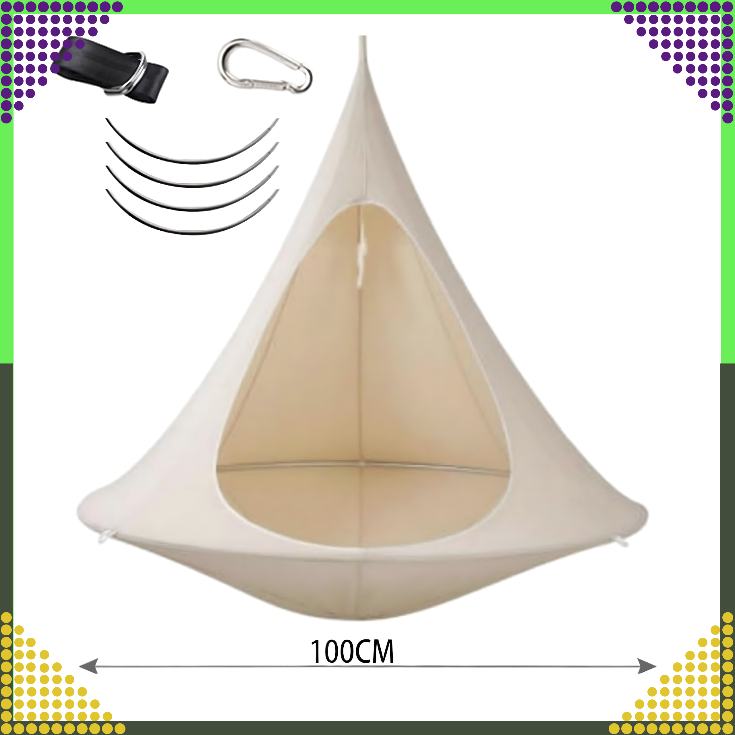 Namiot Wiszący Hamak Kokon Huśtawka Ogrodowa Fotel Bocianie Gniazdo Mocny - obrazek 6