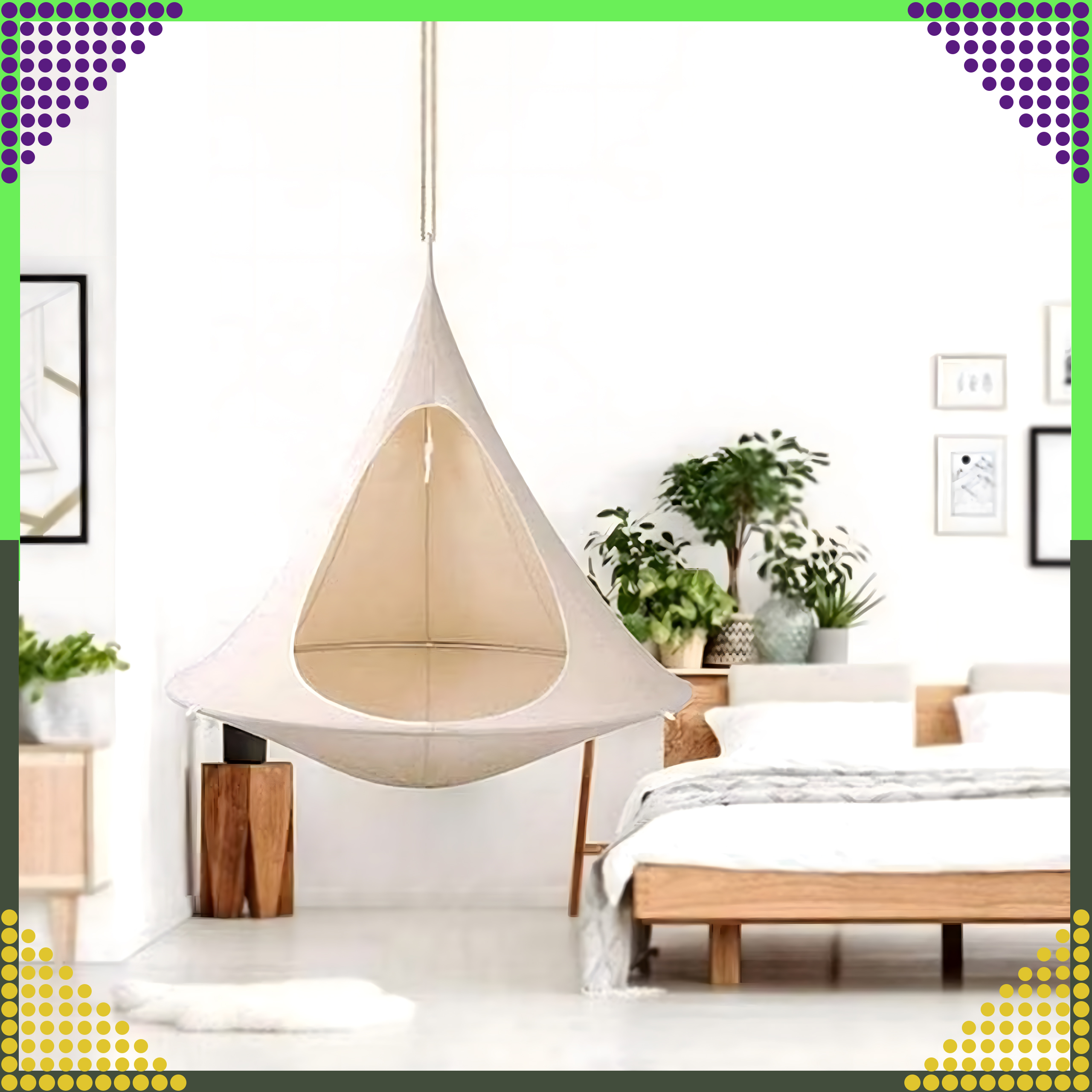 Namiot Wiszący Hamak Kokon Huśtawka Ogrodowa Fotel Bocianie Gniazdo Mocny - obrazek 9