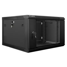 Szafa jednosekcyjna Lanberg WF01-6606-10B (6U; 368mm / 600mm / 600 mm; wisząca; Szklane; 19”; kolor czarny)