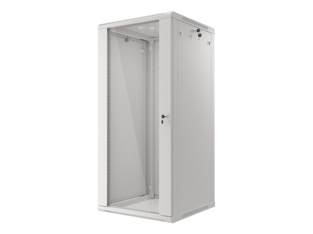 Szafa Rack Lanberg WF01-6627-10S (27U; 1300mm / 600mm / 600 mm; wisząca; Szklane; 19''; szary) - obrazek 4