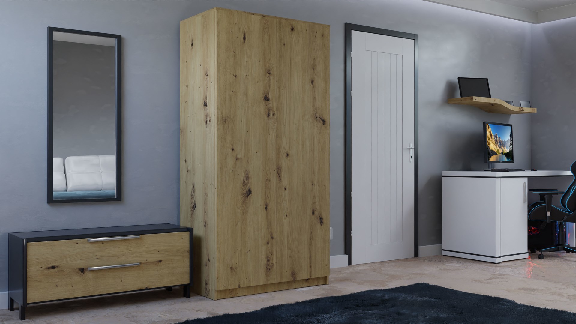 SZAFA SD-90 - DĄB ARTISAN - obrazek 4