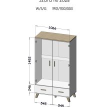 Szafa LOTTA 2D2S biały+ dąb sonoma