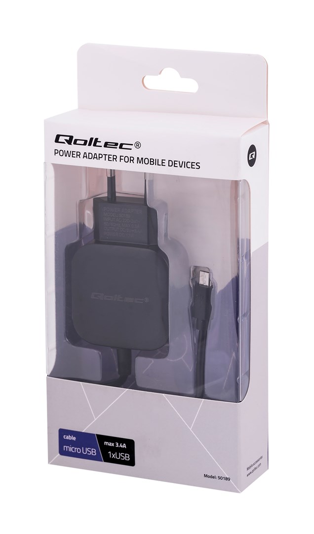 Ładowarka sieciowa Qoltec 50189 (3400 mA; 17W; Micro USB, USB) - obrazek 4