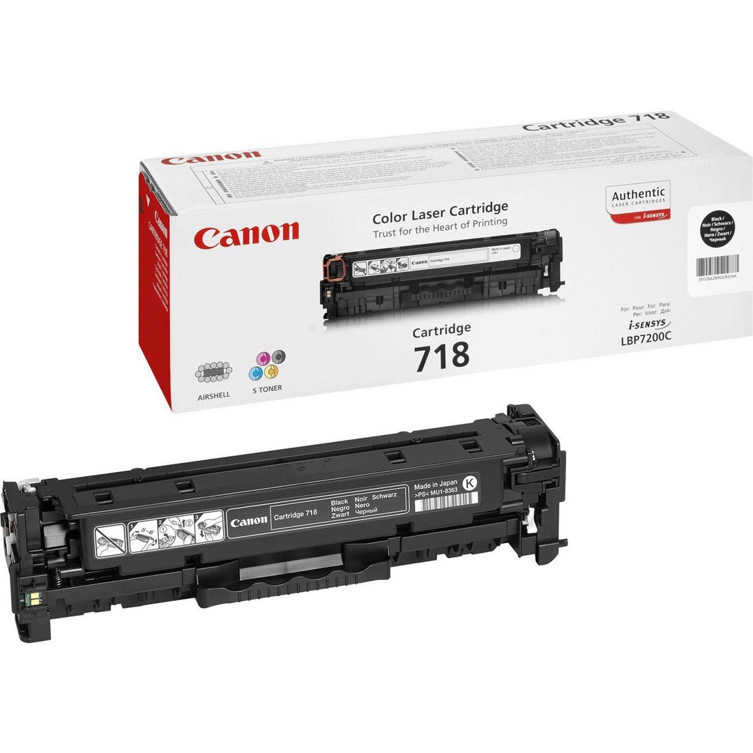 Canon CRG-718 Bk kaseta z tonerem 1 szt. Oryginalny Czarny - obrazek 3