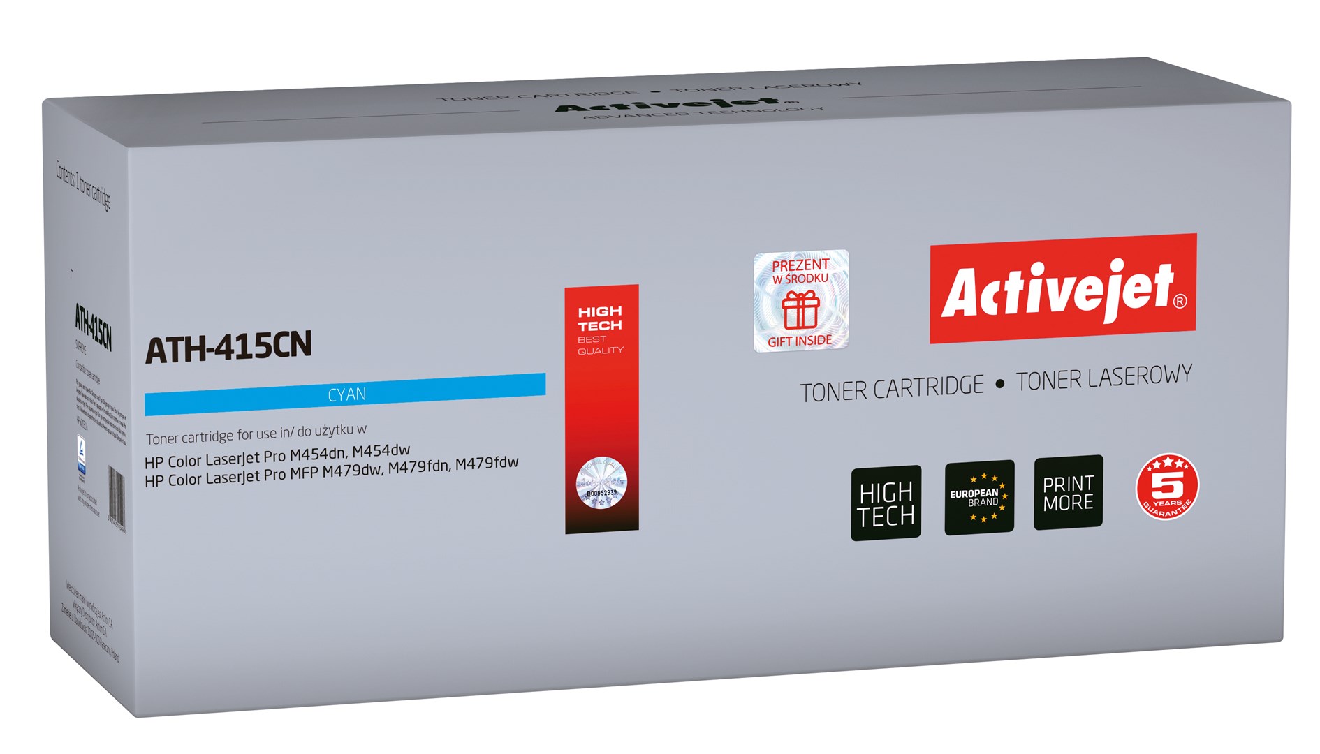 Activejet ATH-415CN Toner (zamiennik HP 415A W2031A; Supreme; 2100 stron; niebieski) z chipem - obrazek 3