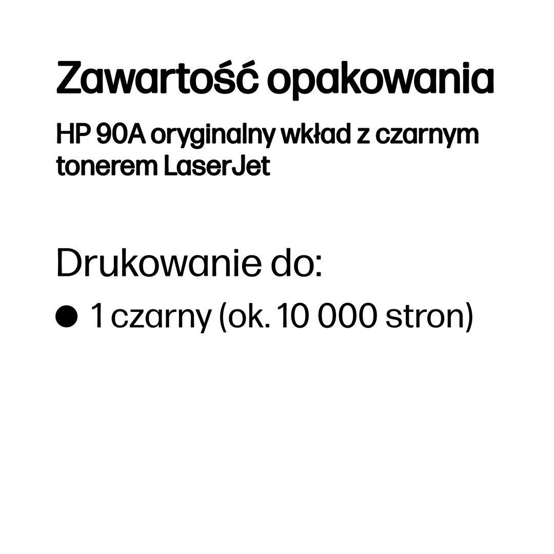 HP 90A oryginalny wkład z czarnym tonerem LaserJet - obrazek 4