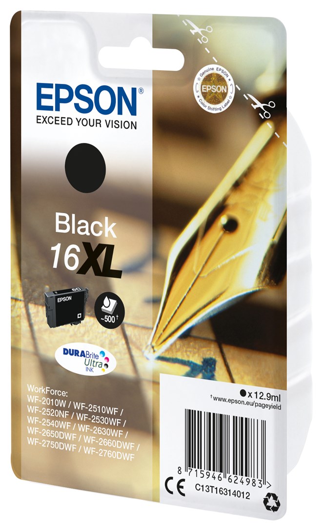Epson Pen and crossword Singlepack Black 16XL DURABrite Ultra Ink - obrazek 3