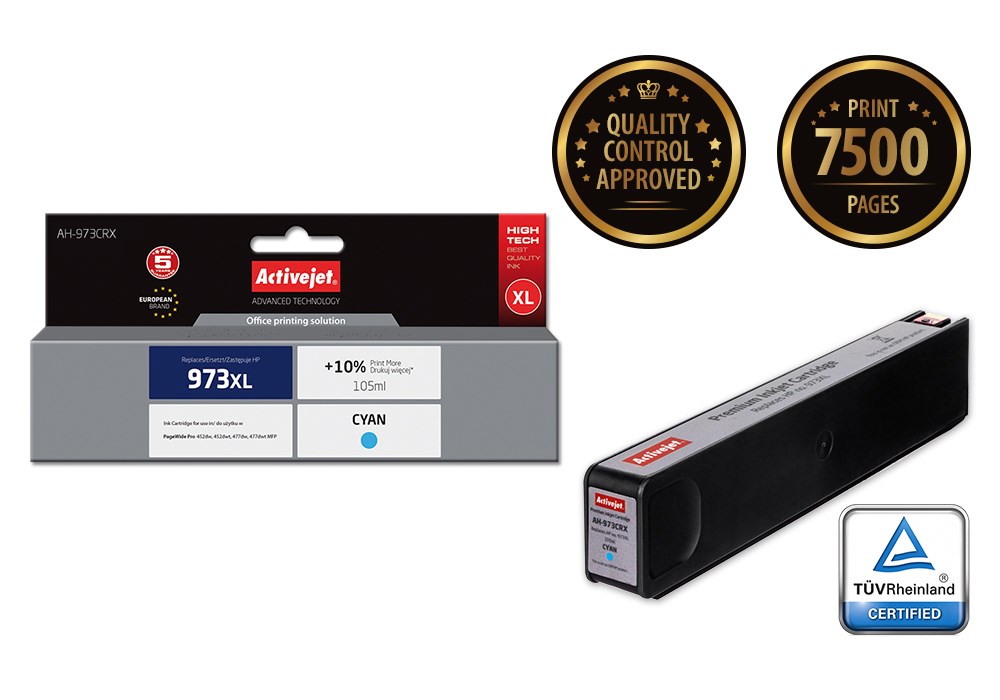 Activejet AH-973CRX Tusz (zamiennik HP 973XL F6T81AE; Premium; 105 ml; niebieski) - obrazek 3