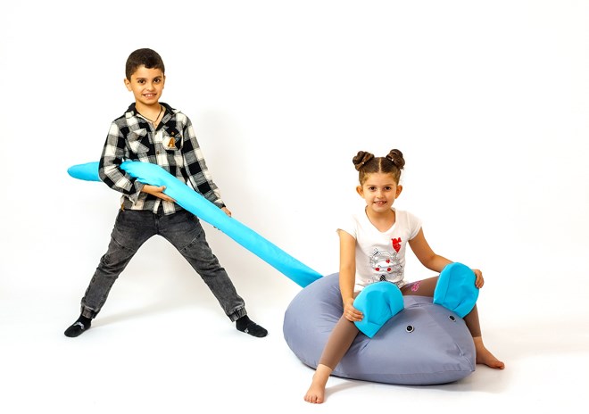 Pufa worek sako MYSZ szary-niebieski L 110x80 - obrazek 4