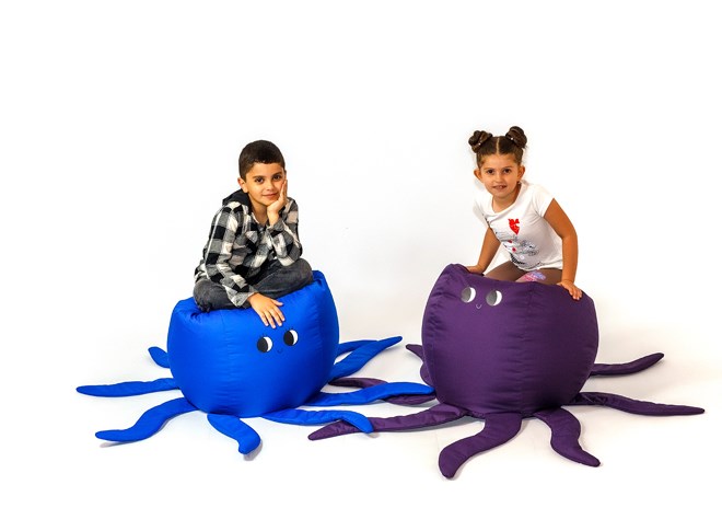 Pufa worek sako OŚMIORNICA fiolet L 80x80 - obrazek 3