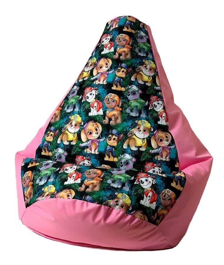 Pufa worek sako GRUSZA DRUK róż-psi patrol L 105x80 - obrazek 3