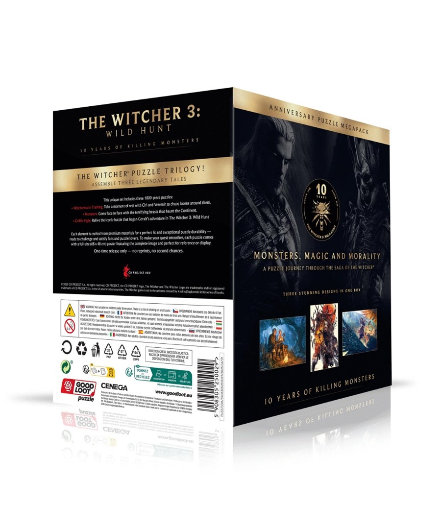 Puzzle Good Loot The Witcher 3: Wild Hunt 10 Years of Killing Monsters Trilogy 3x1000 - obrazek 3