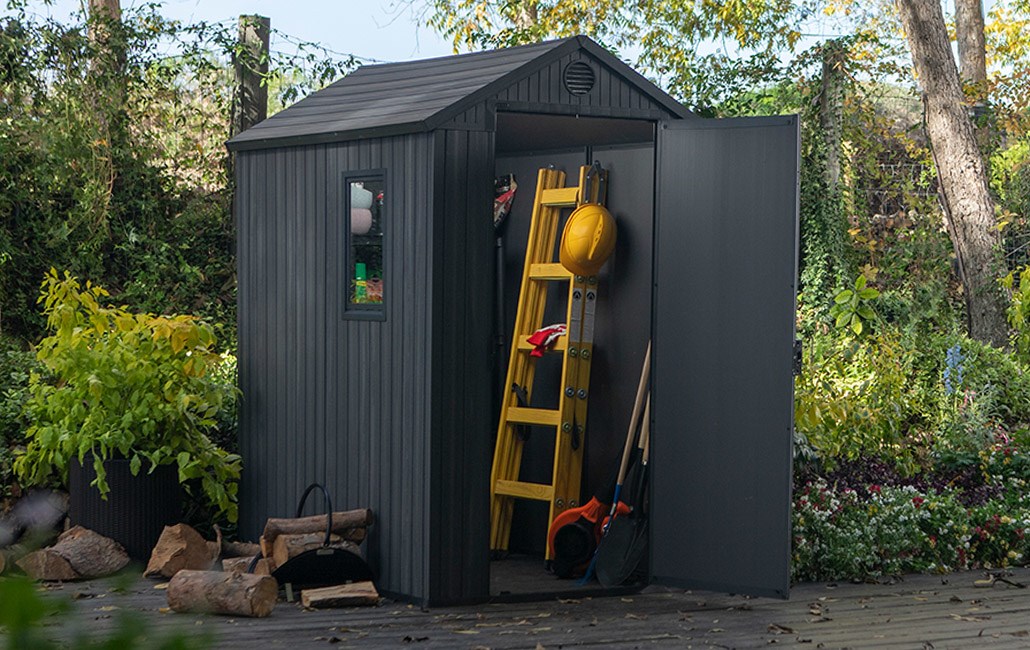 Domek narzędziowy ogrodowy KETER DARWIN 249350 4x6 grafitowy 125,8x184,5x205cm - obrazek 3