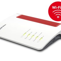 Router stołowy FRITZ! Box 4690, Wi-Fi 7 (802.11be), Dwuzakresowy (2,4 GHz / 5 GHz), Ethernet LAN, Czerwony, Biały