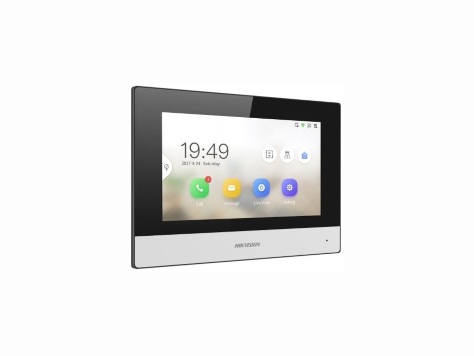 Hikvision DS-KH6320-WTE2 wideodomofon 17,8 cm (7") Czarny, Szary - obrazek 3