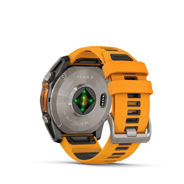 Zegarek sportowy Garmin Fenix 8 AMOLED 51mm Sapphire Titanium Spark Orange/Pomarańczowy - obrazek 3