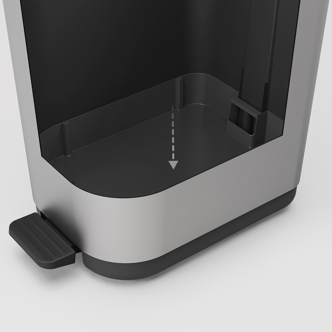 Rotho kosz na śmieci z pedałem RIBO niebieski 35L - obrazek 4