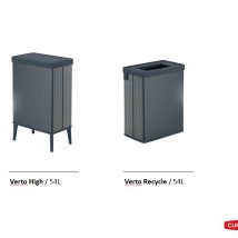 Kosz na śmieci Curver Verto 54L wysoki perłowy szary