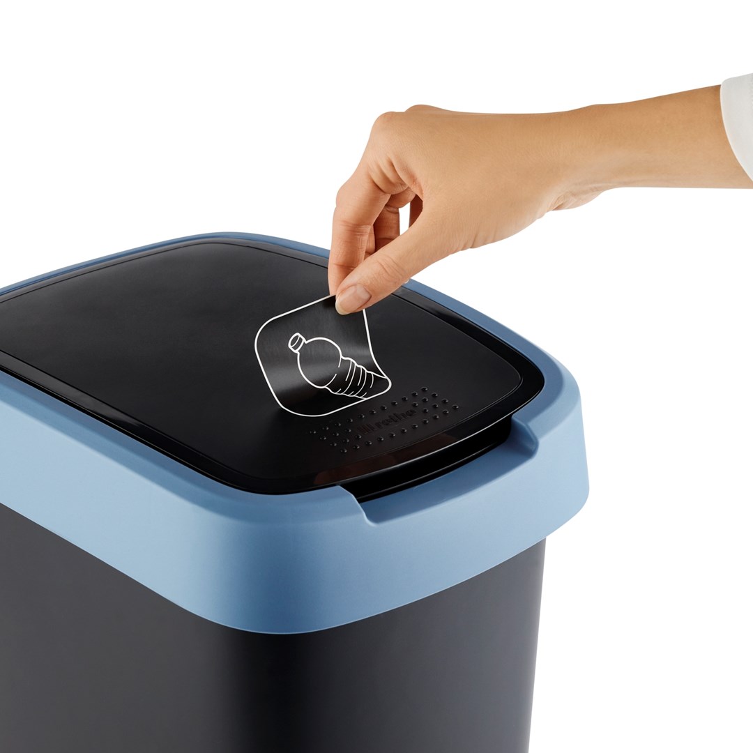 Rotho kosz na śmieci obrotowy TWIST niebieski 25L - obrazek 4