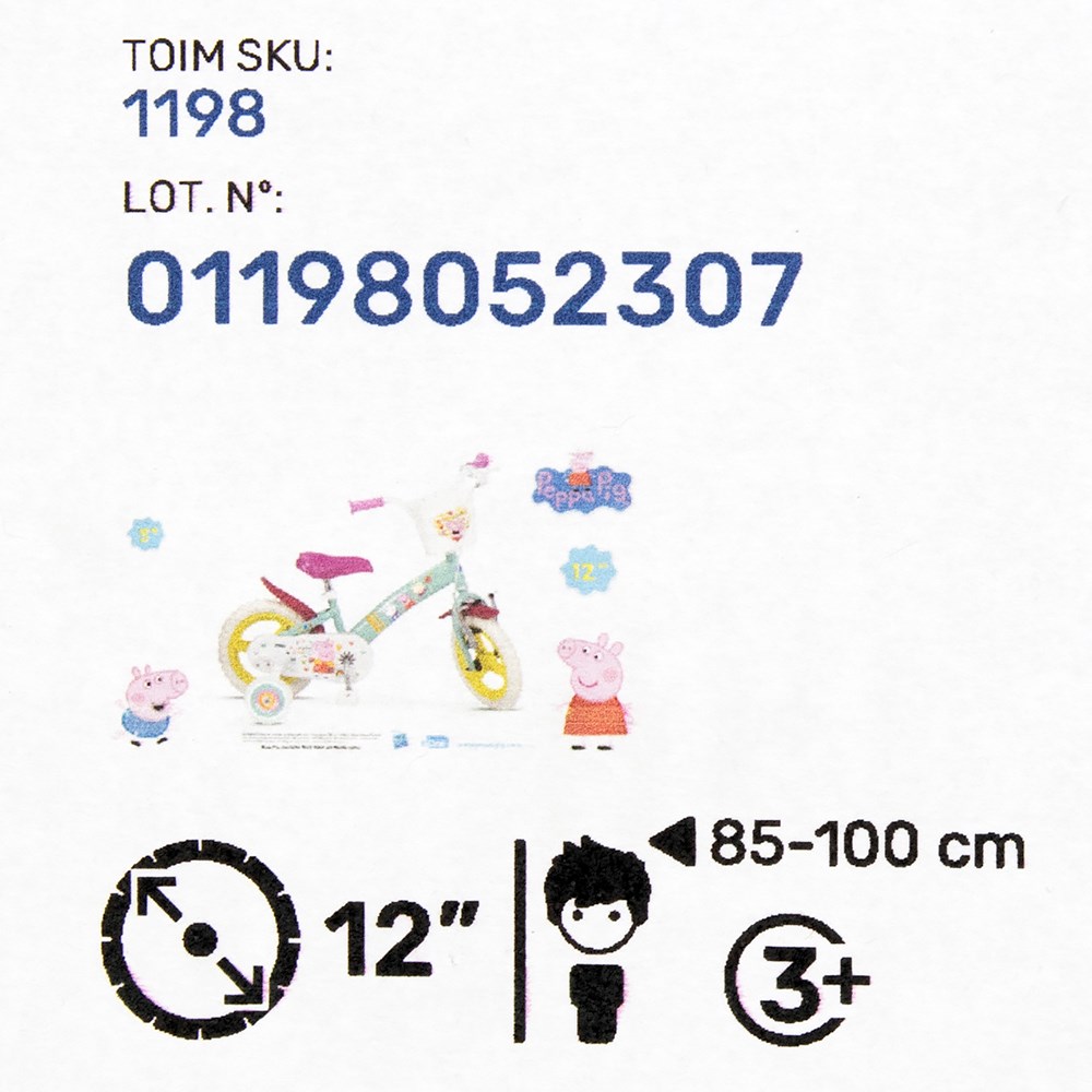 Rower dziecięcy 12" Świnka Peppa zielony 1198 - obrazek 3