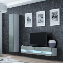 Szafka RTV VIGO NEW '140′ 30/140/40 biały/szary poł