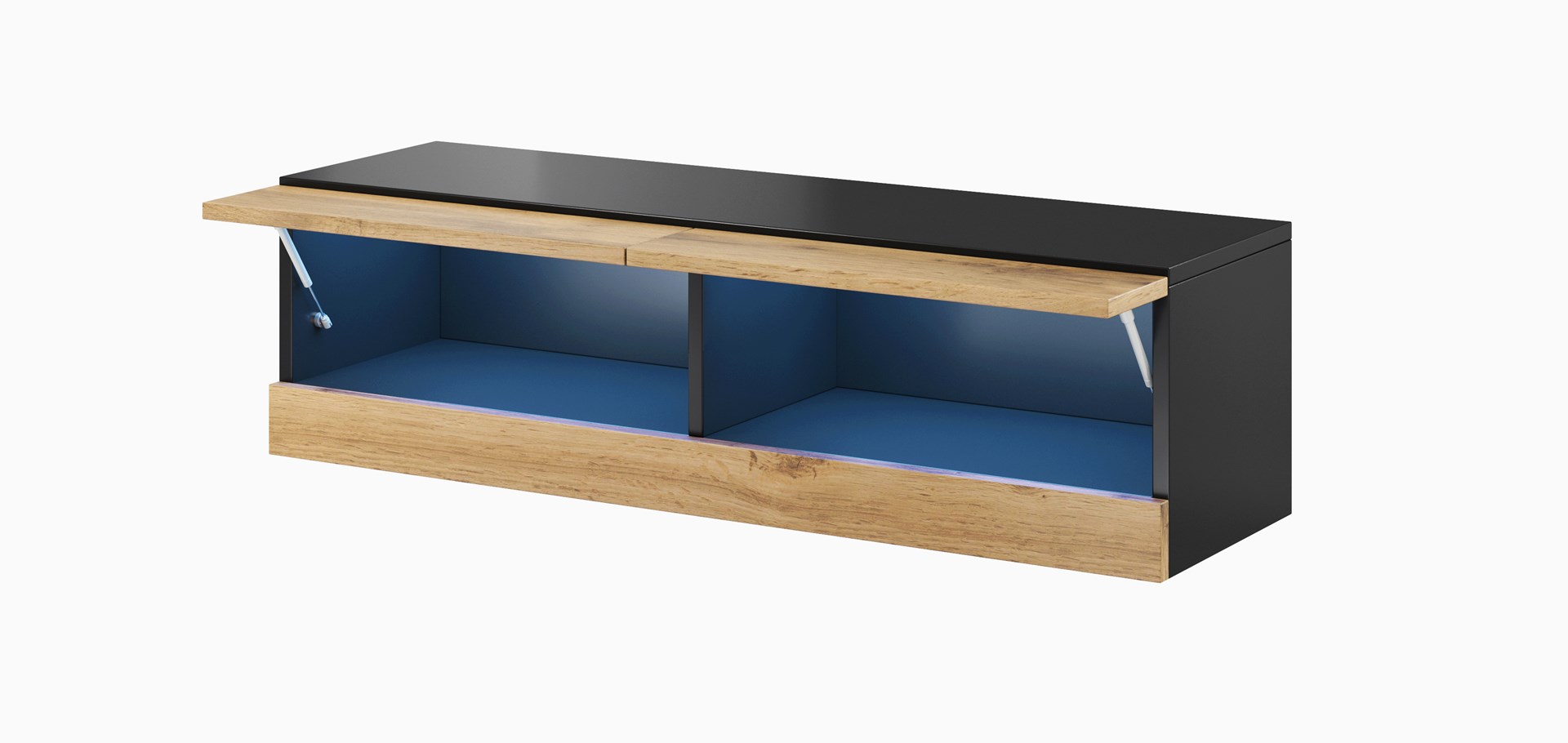 Szafka RTV VIGO NEW 140 30/140/40 czarny/dąb wotan - obrazek 3