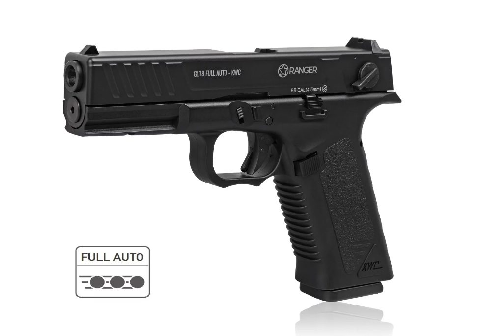 Pistolet wiatrówka RANGER GL18 FULL AUTO BLOWBACK k.4,5BBs 18-strzał. KWC - obrazek 3