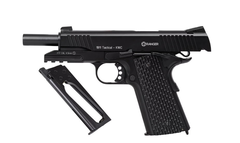 Wiatrówka pistolet RANGER 1911 Tactical KWC kal. 4,5 BBs BLOW BACK 17 strz. FULL METAL CO2 (AAKCMB770AZB) - obrazek 4