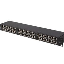 PATCH PANEL 48 PORT 1U 19″ KAT.5E FTP EKRANOWANY CZARNY LANBERG