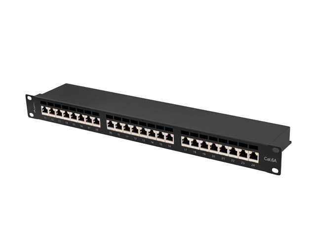 LANBERG PATCH PANEL 24 PORT 1U 19" KAT.6A FTP CZARNY PPSA-1024-B - obrazek 4