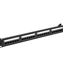 LANBERG PATCH PANEL 24 PORT 1U 19″ KAT.6A UTP CZARNY PPUA-1024-B