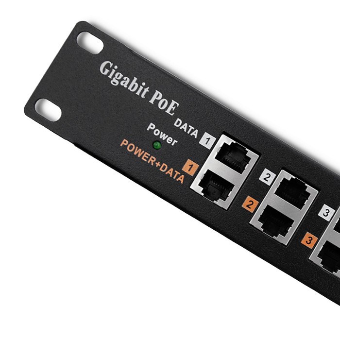 Qoltec Patch panel RACK | 12 portów | PoE | Czarny - obrazek 3